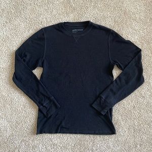 Men’s Public Opinion Black Long-Sleeved Waffle Tee